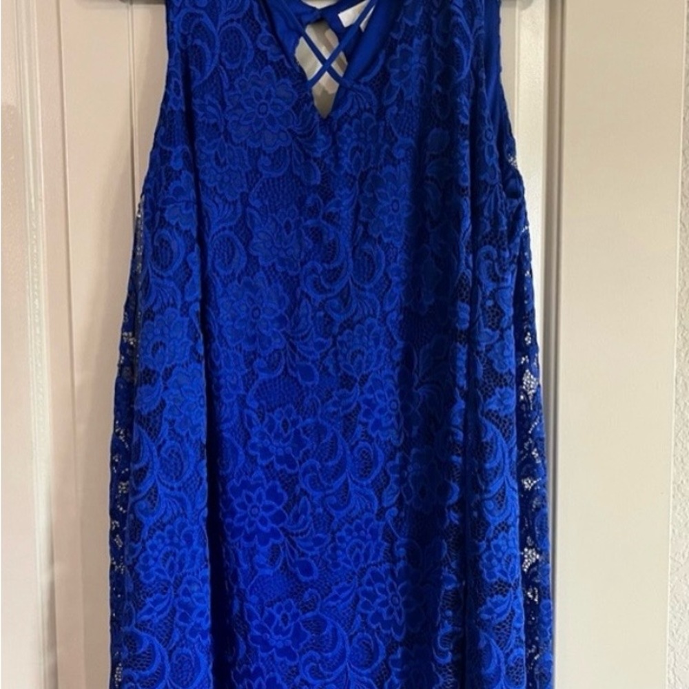 Charming Charlie Blue Lace Dress